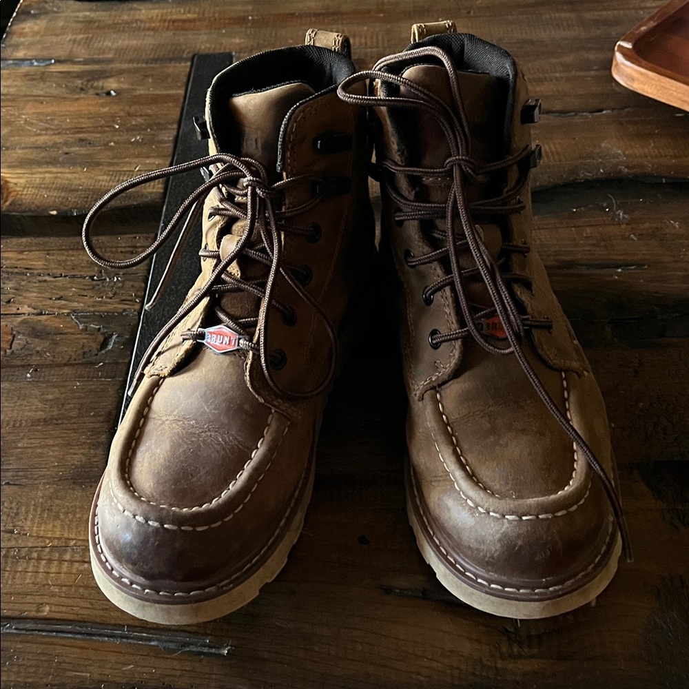 Brunt Brown Leather Soft Toe Boots